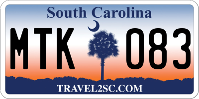 SC license plate MTK083