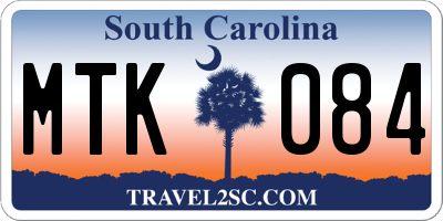 SC license plate MTK084