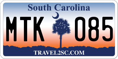 SC license plate MTK085