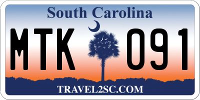 SC license plate MTK091