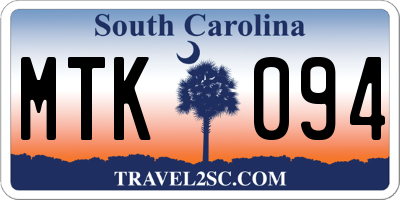 SC license plate MTK094
