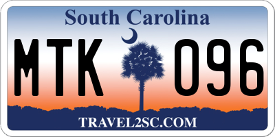 SC license plate MTK096