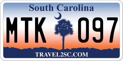 SC license plate MTK097