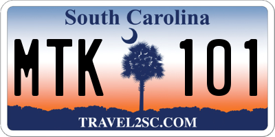 SC license plate MTK101