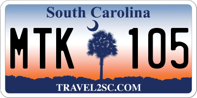 SC license plate MTK105