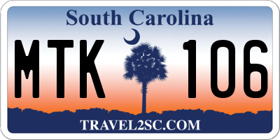 SC license plate MTK106