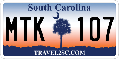 SC license plate MTK107