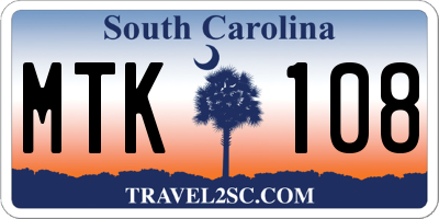 SC license plate MTK108