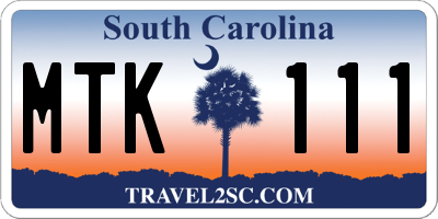 SC license plate MTK111
