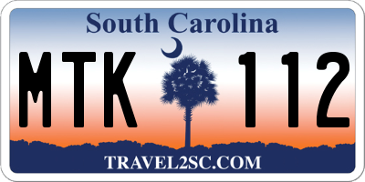 SC license plate MTK112