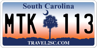 SC license plate MTK113