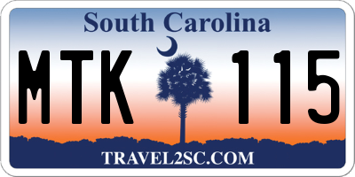 SC license plate MTK115