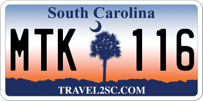 SC license plate MTK116