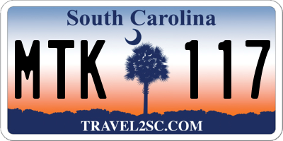 SC license plate MTK117