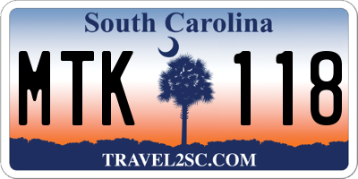 SC license plate MTK118