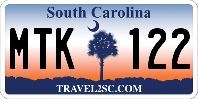 SC license plate MTK122