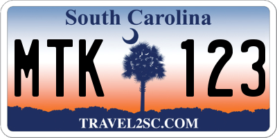 SC license plate MTK123