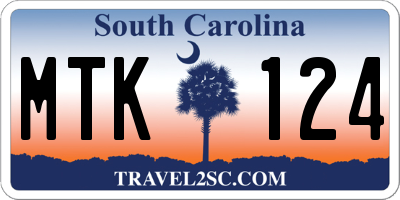 SC license plate MTK124