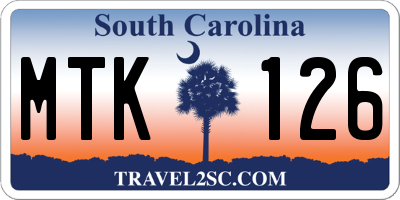 SC license plate MTK126