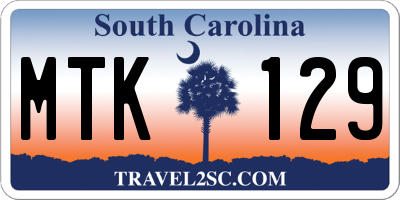 SC license plate MTK129