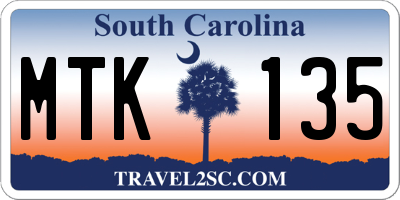 SC license plate MTK135