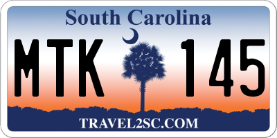 SC license plate MTK145