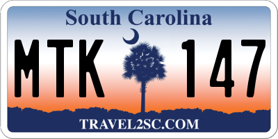 SC license plate MTK147