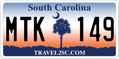 SC license plate MTK149
