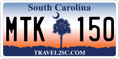 SC license plate MTK150