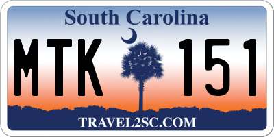 SC license plate MTK151