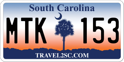 SC license plate MTK153