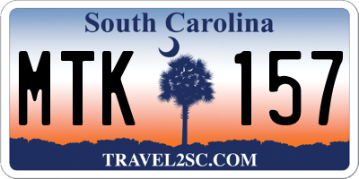 SC license plate MTK157