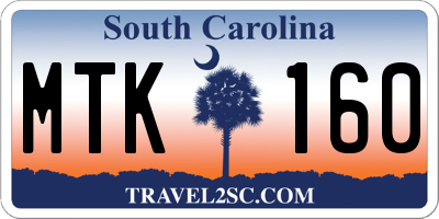 SC license plate MTK160