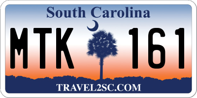 SC license plate MTK161