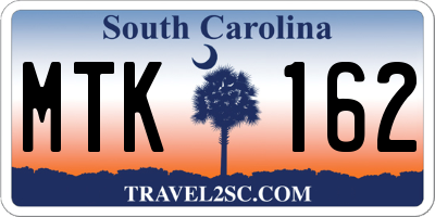 SC license plate MTK162