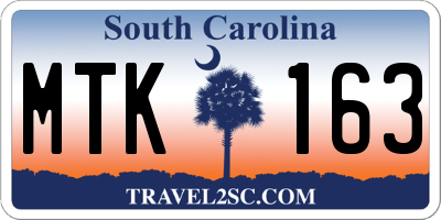 SC license plate MTK163