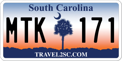 SC license plate MTK171