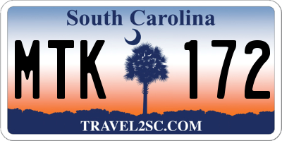 SC license plate MTK172