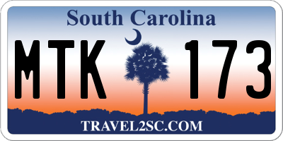 SC license plate MTK173