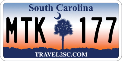 SC license plate MTK177