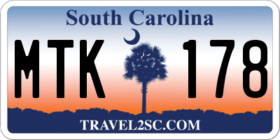 SC license plate MTK178