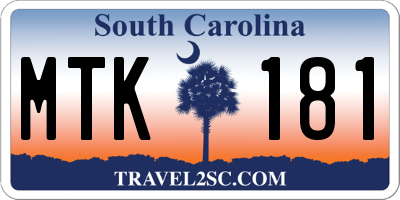 SC license plate MTK181