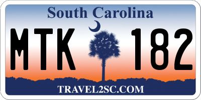 SC license plate MTK182