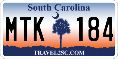 SC license plate MTK184