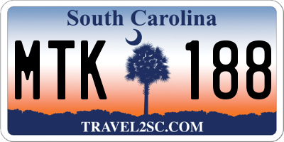 SC license plate MTK188