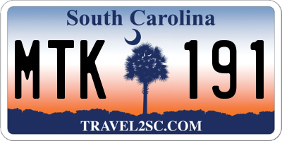 SC license plate MTK191