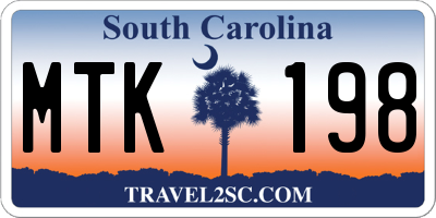 SC license plate MTK198