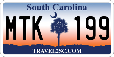 SC license plate MTK199