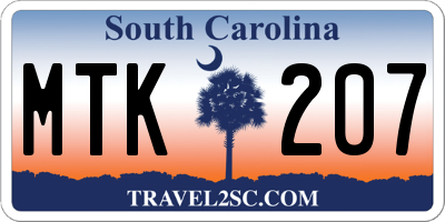 SC license plate MTK207