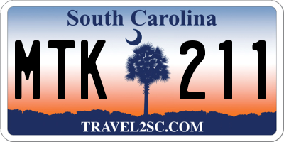 SC license plate MTK211